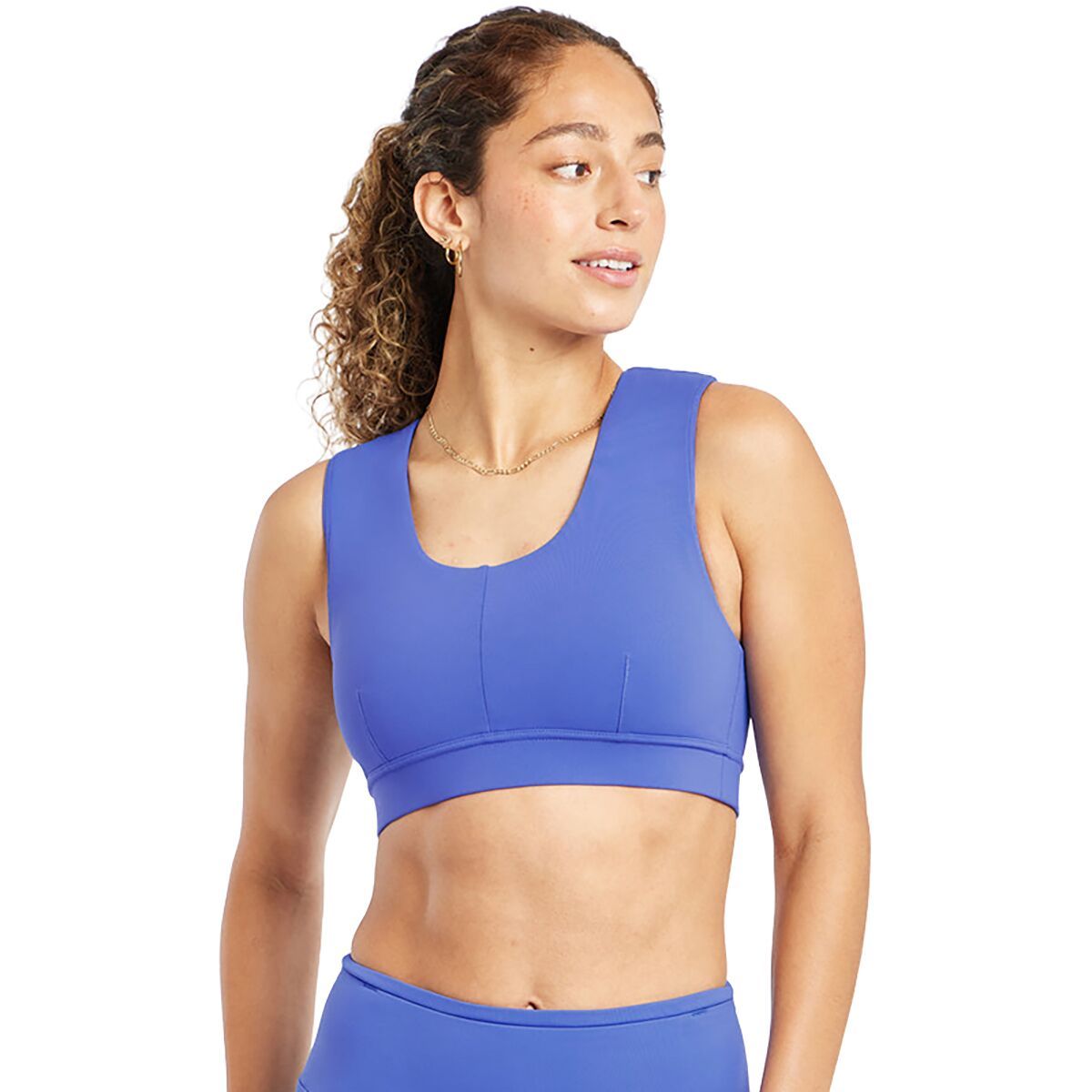 Image of Oiselle Flyout Bra - Women's Blue Rapids, 4