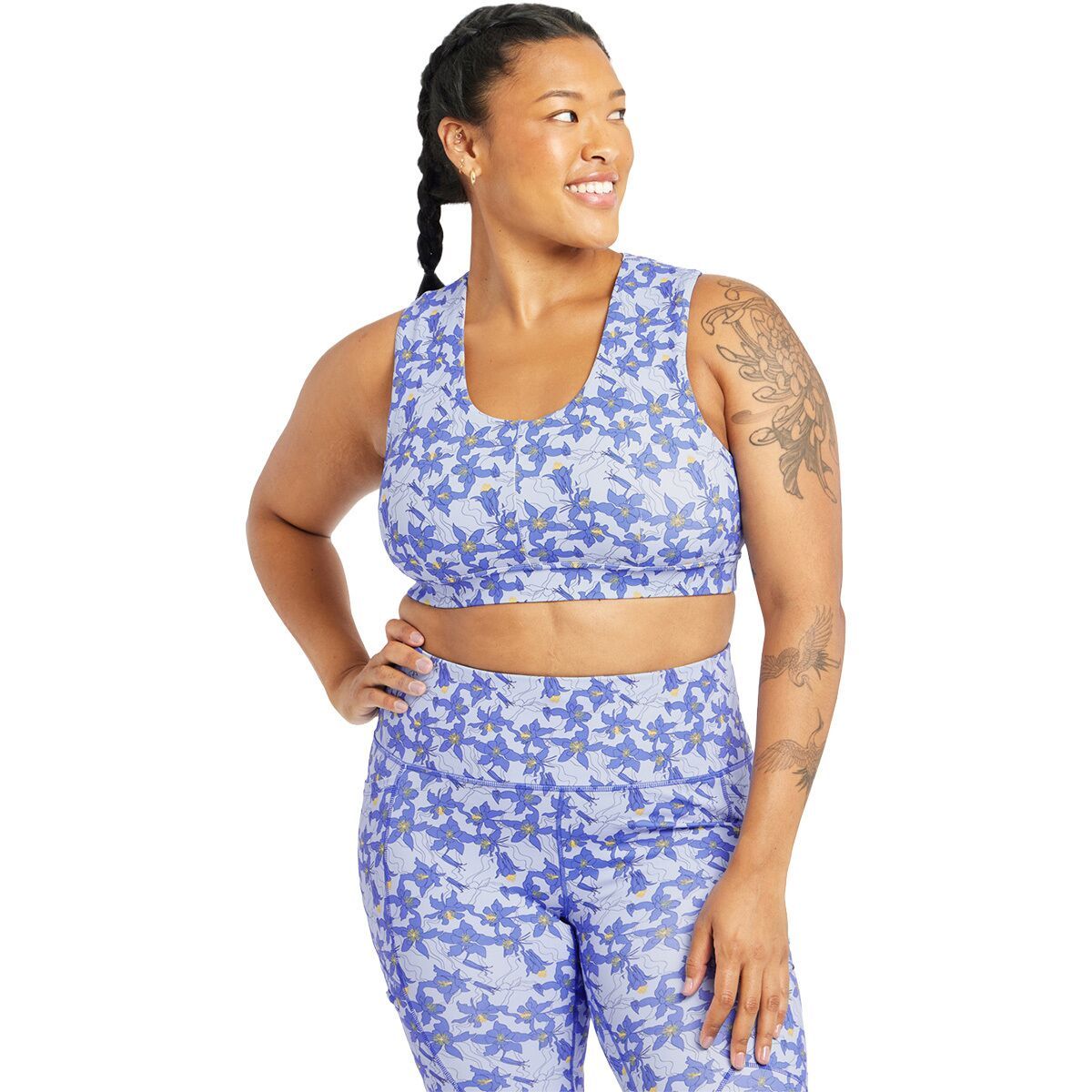 Image of Oiselle Flyout Bra - Women's Cool Down Aquila Bloom, 2