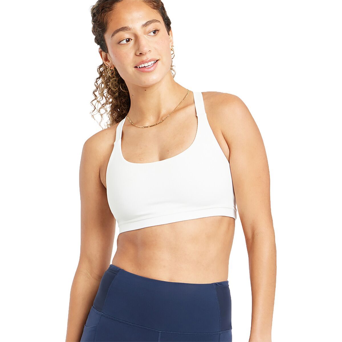 Image of Oiselle Hi Twenty Bra - Women's White, 4