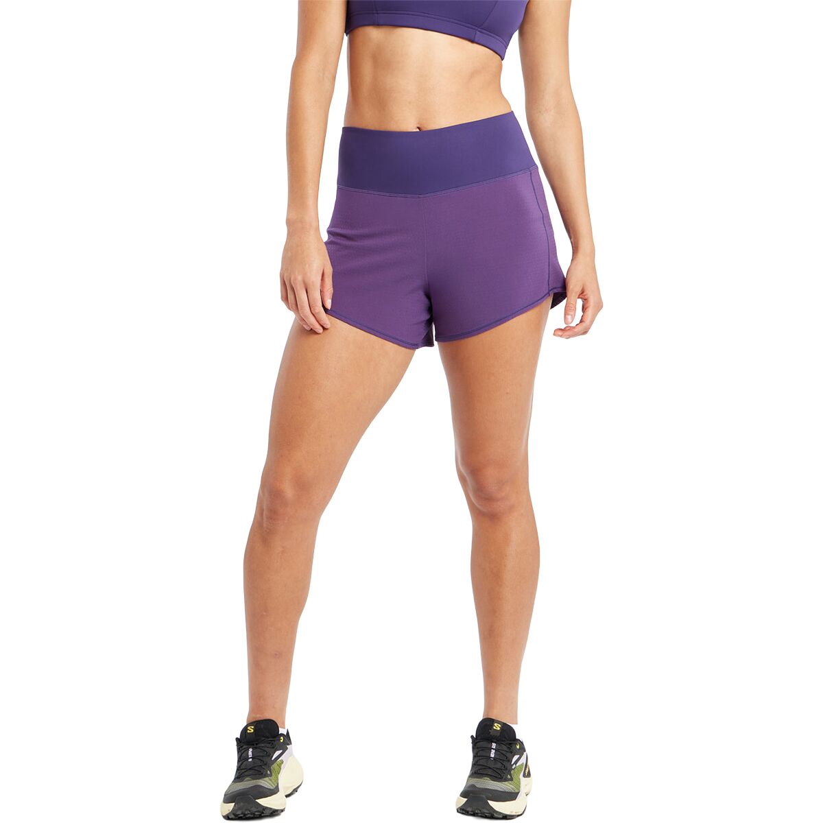 Image of Oiselle High Rise Roga 4in Printed Short - Women's Twilight, 10