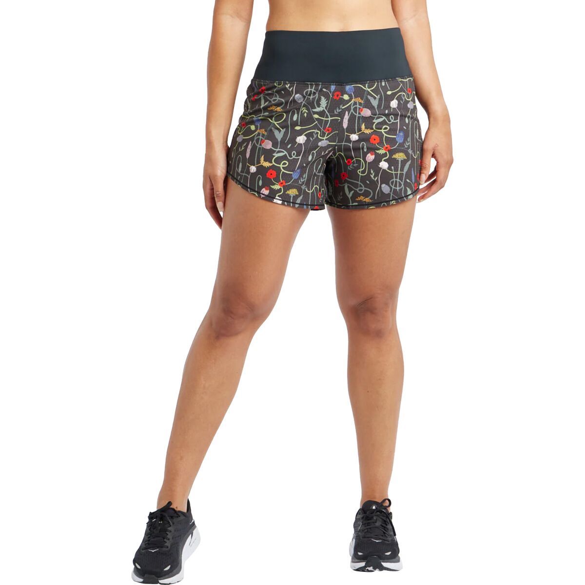 Oiselle High Rise Roga 4in Printed Short - Women's Wyld Flower, 2
