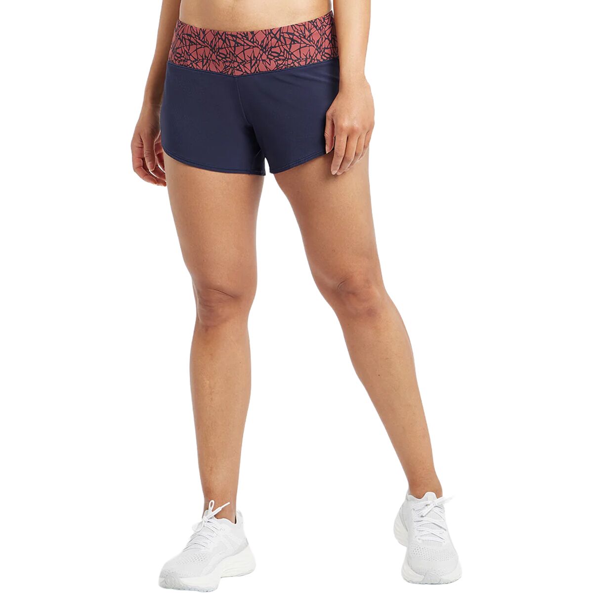 Image of Oiselle Roga Solid 4in Short - Women's Ink Blue/Redwood Monarch, 12