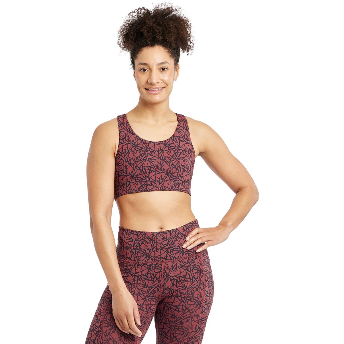 Image of Oiselle Squared Up Bra - Women's Redwood Monarch, 12