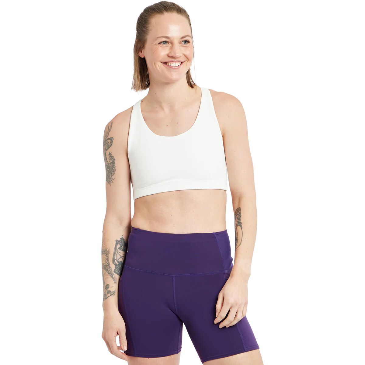 Image of Oiselle Open Lane Bra - Women's White, 2
