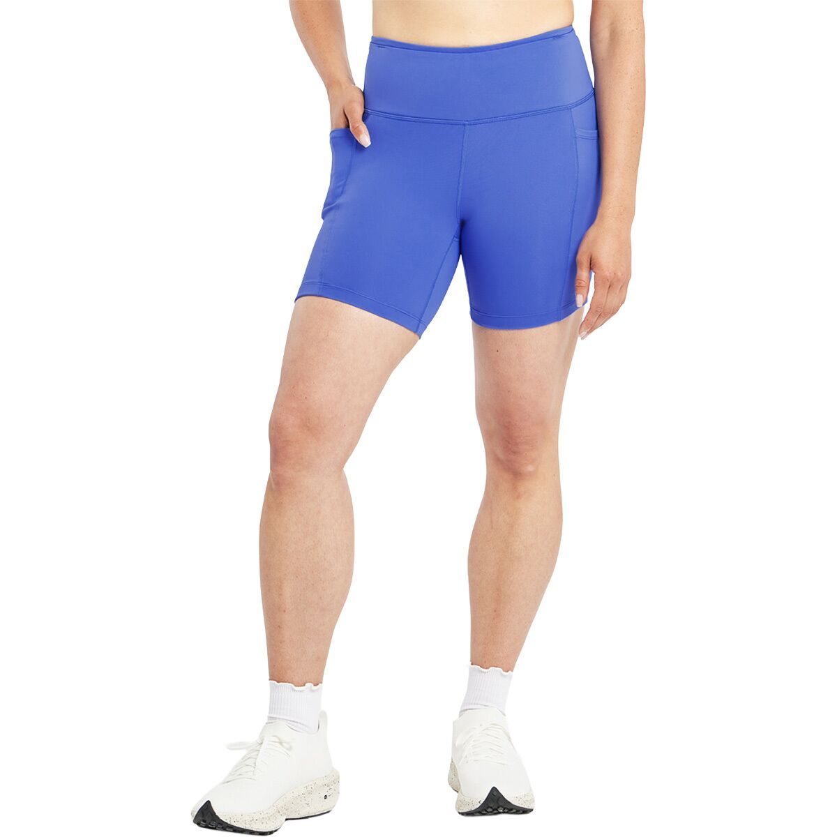 Image of Oiselle Pockito 6in Short - Women's Blue Rapids, 4