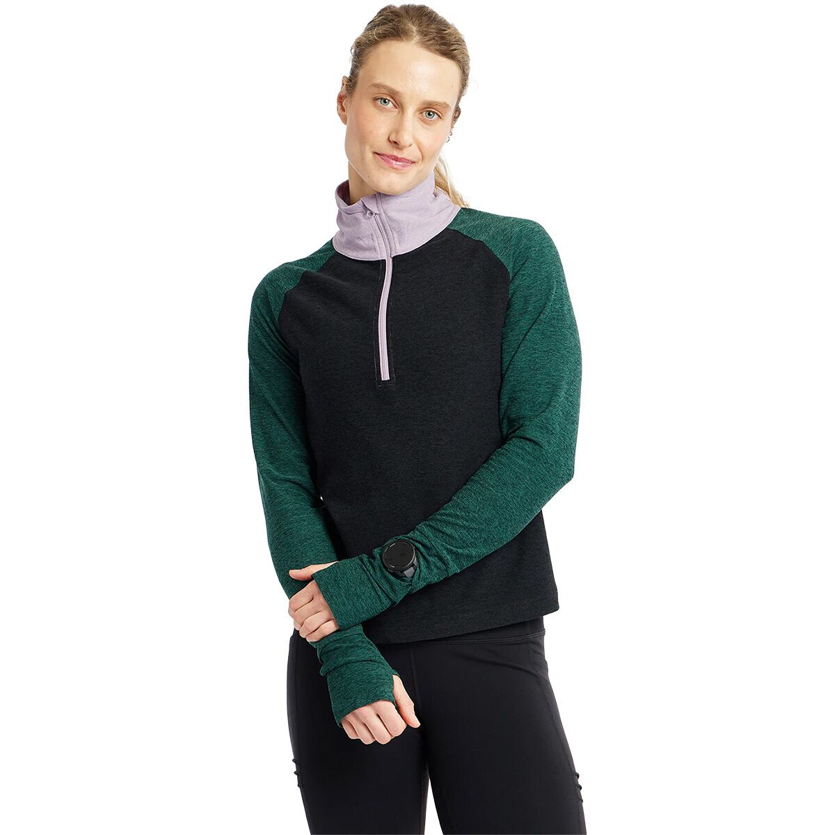 Image of Oiselle Lux 1/2-Zip Top - Women's Black Multi, 10