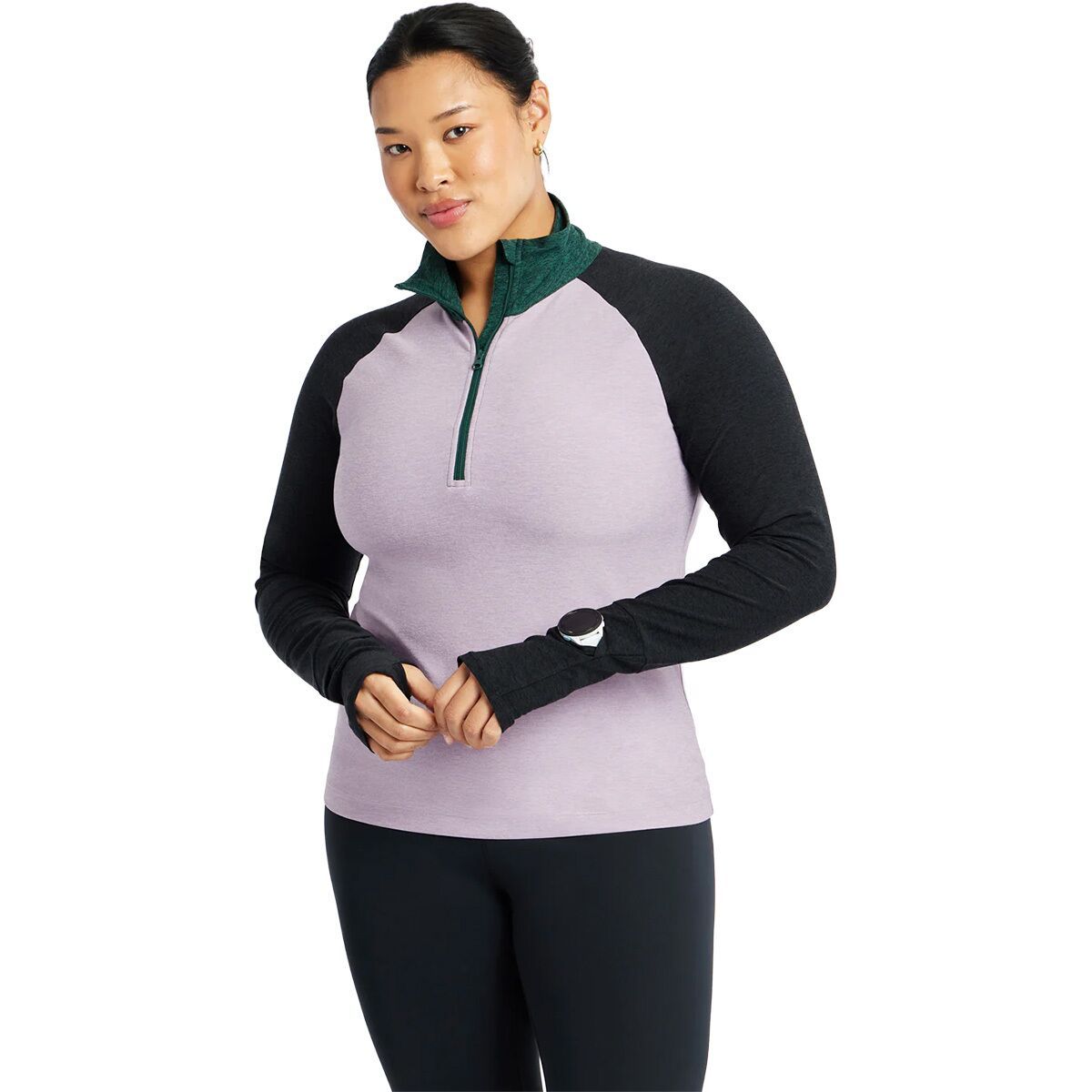 Image of Oiselle Lux 1/2-Zip Top - Women's Dusty Lavender Multi, 10