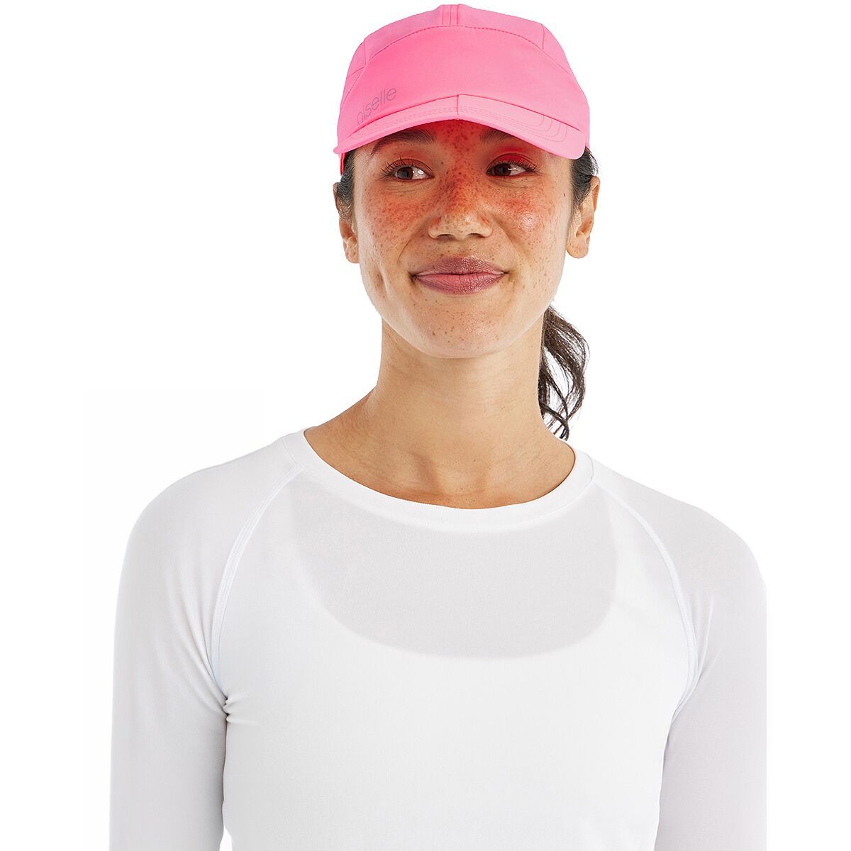Image of Oiselle Foldable Roga Cap Neon Pink, One Size
