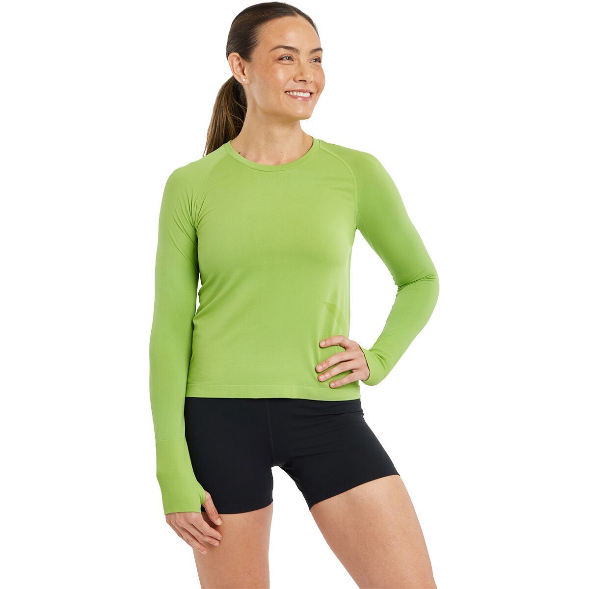Image of Oiselle Float Long-Sleeve Shirt - Women's Limelight, XS