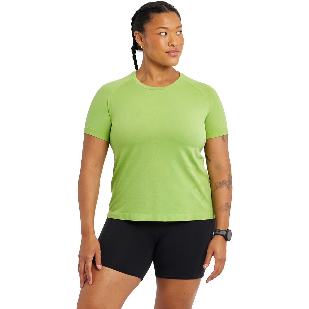 Image of Oiselle Float Short-Sleeve Shirt - Women's Limelight, M