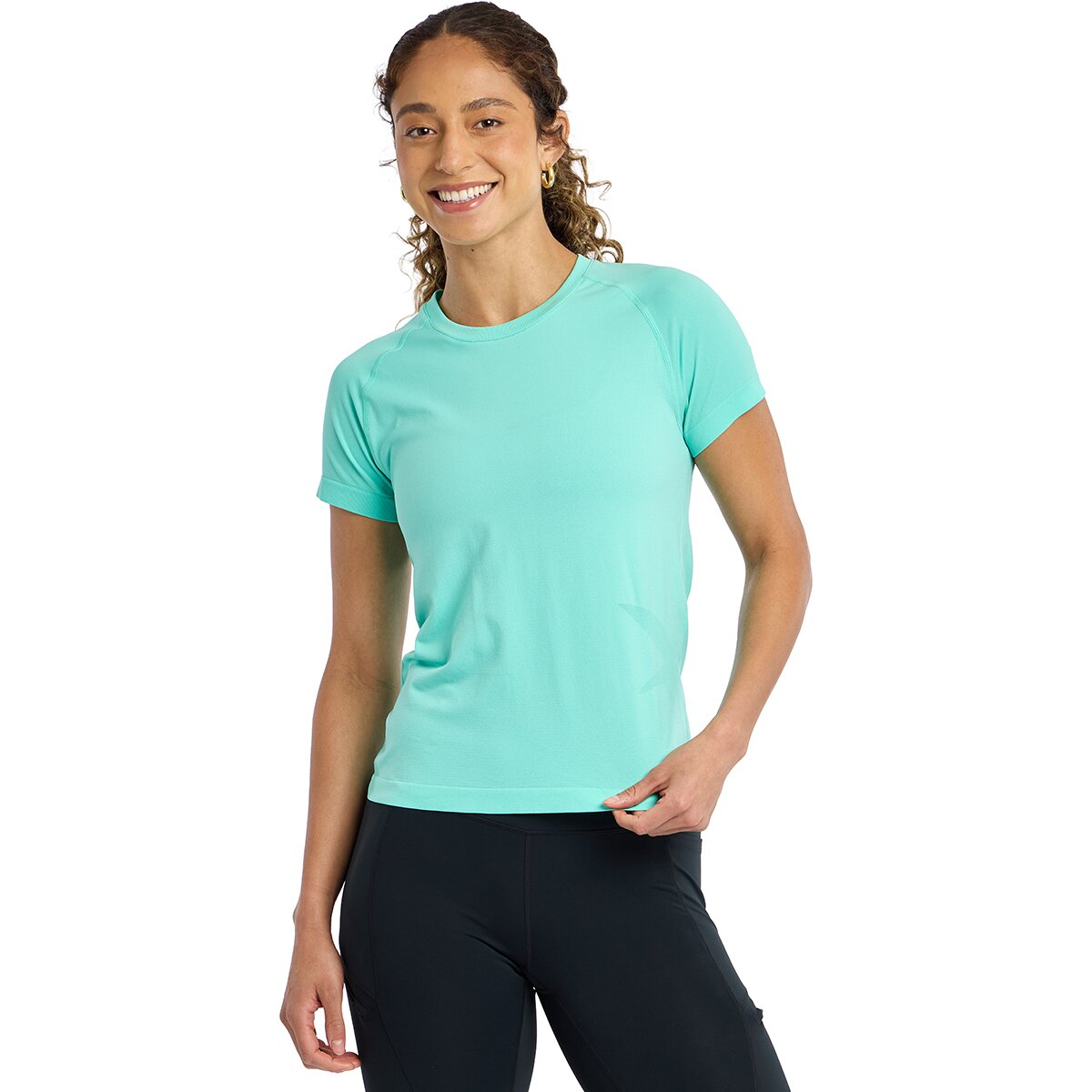 Image of Oiselle Float Short-Sleeve Shirt - Women's Teal Breeze, L