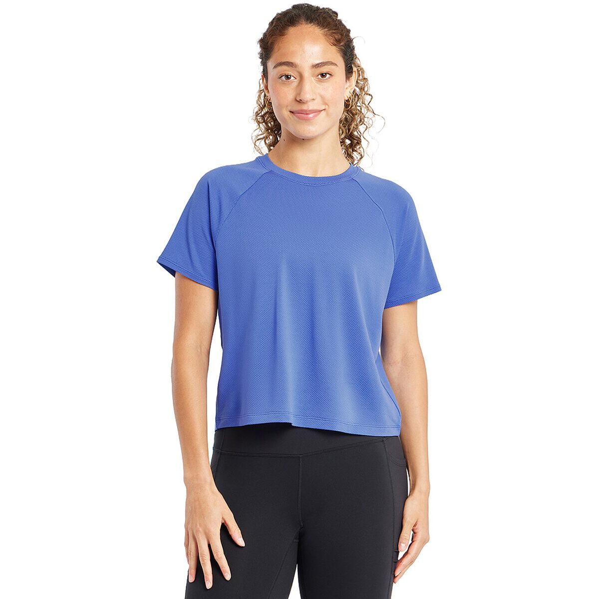 Image of Oiselle Flyout Boxy Short-Sleeve Shirt - Women's Blue Rapids, M