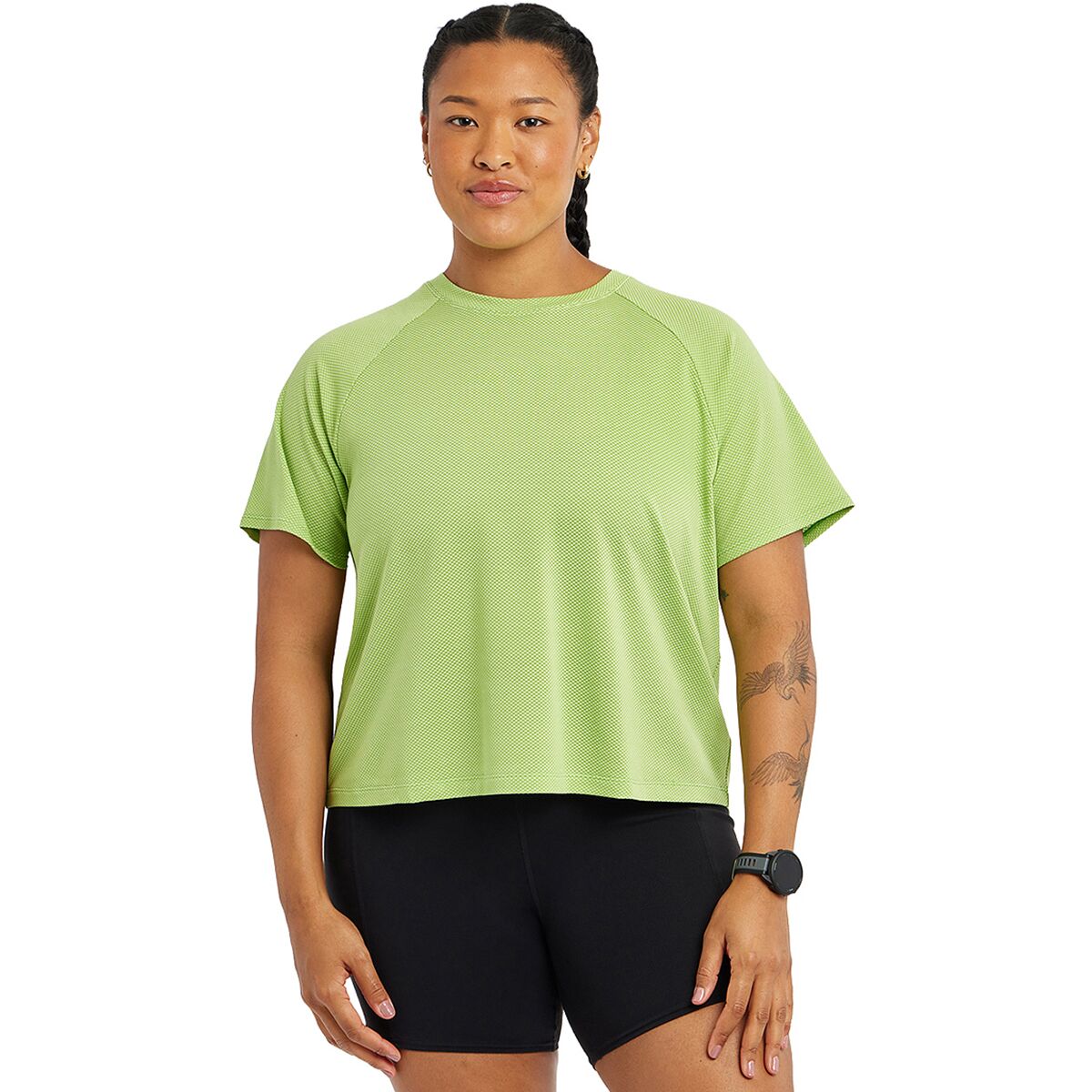 Image of Oiselle Flyout Boxy Short-Sleeve Shirt - Women's Limelight, XL