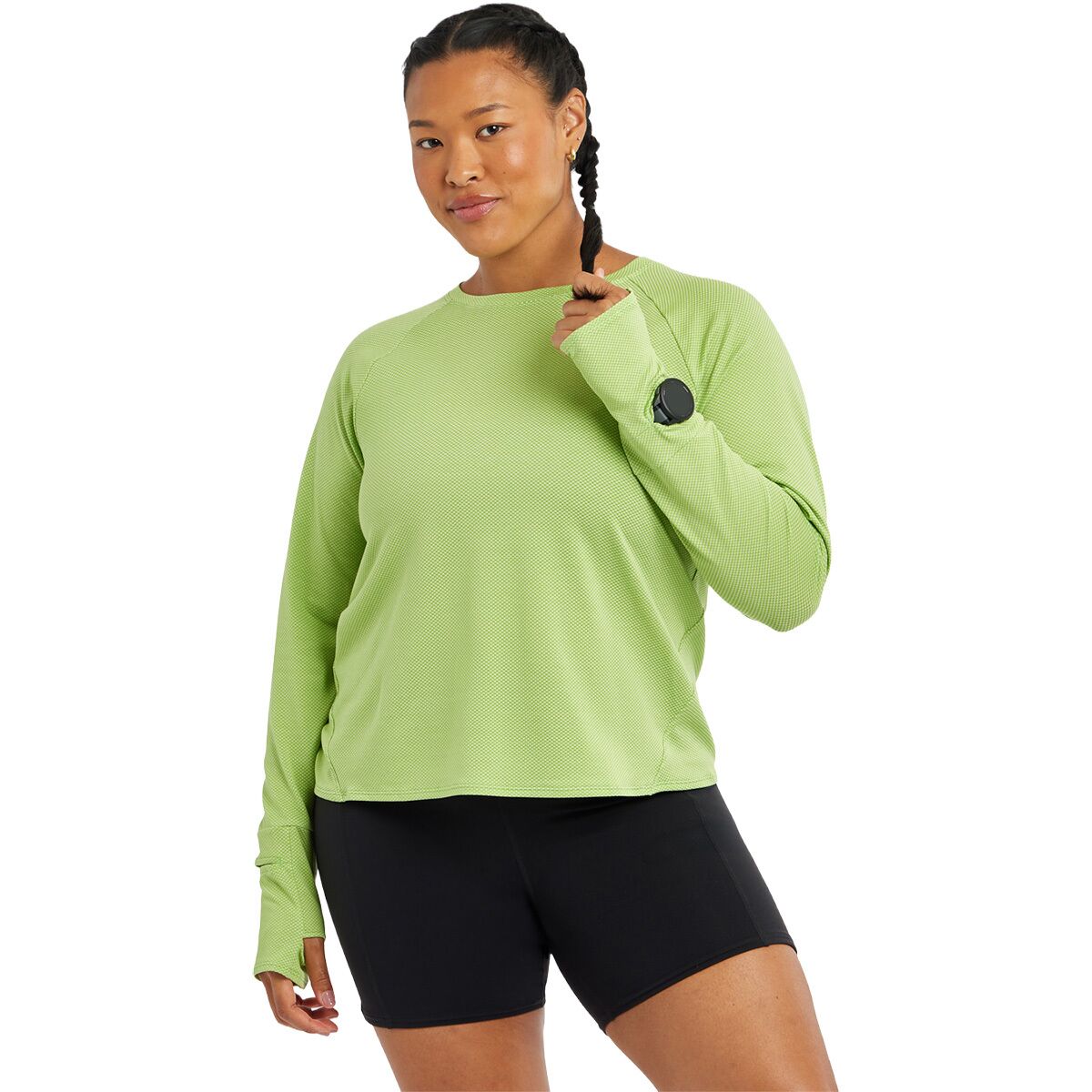 Image of Oiselle Flyout Long-Sleeve Shirt - Women's Limelight, M