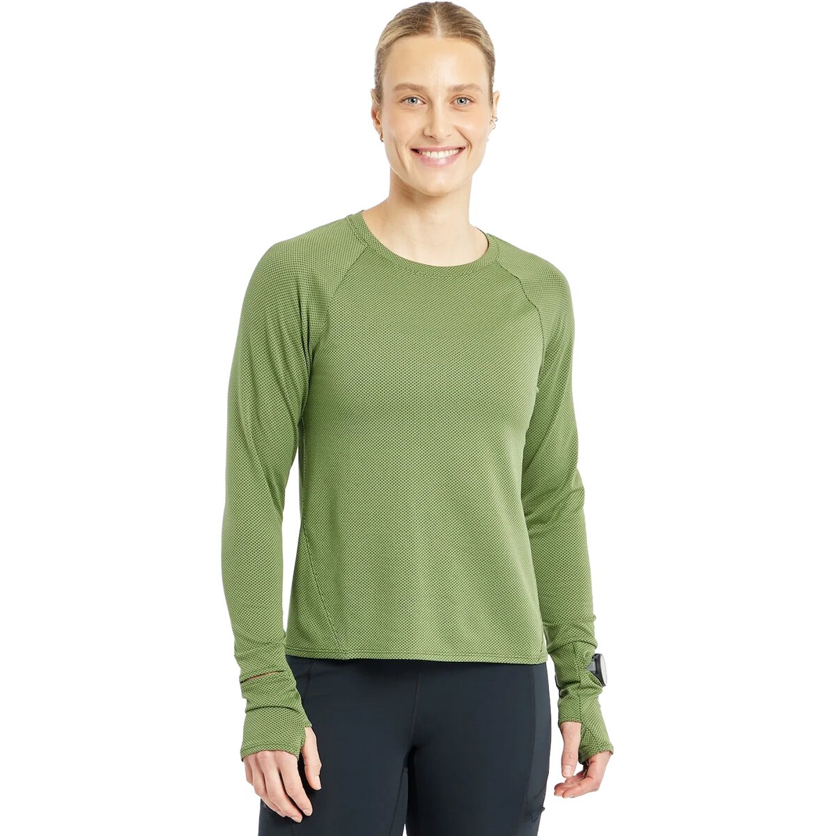Image of Oiselle Flyout Long-Sleeve Shirt - Women's Wild Spruce, M