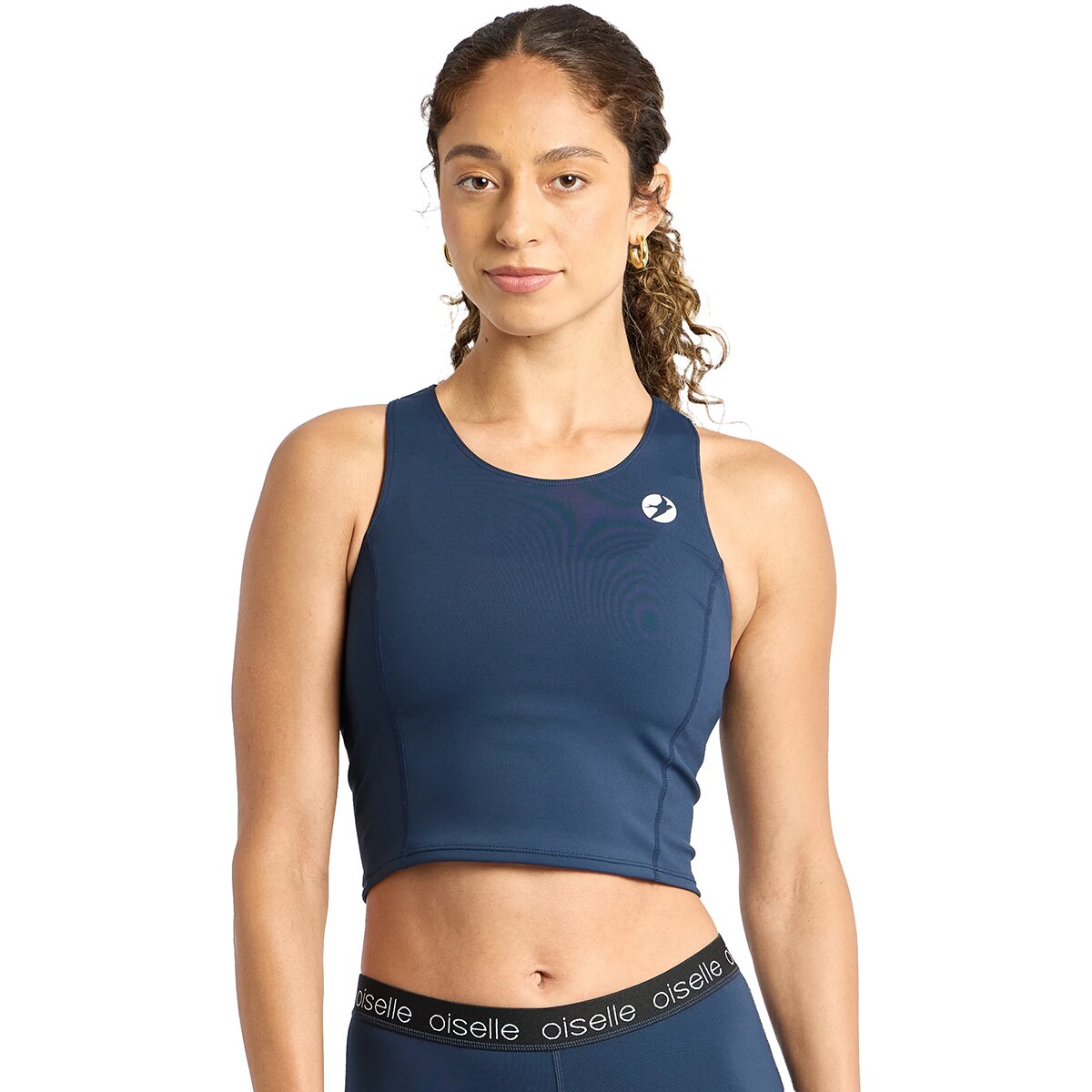 Image of Oiselle Perfect Crop Tank Top - Women's Ink Blue, S