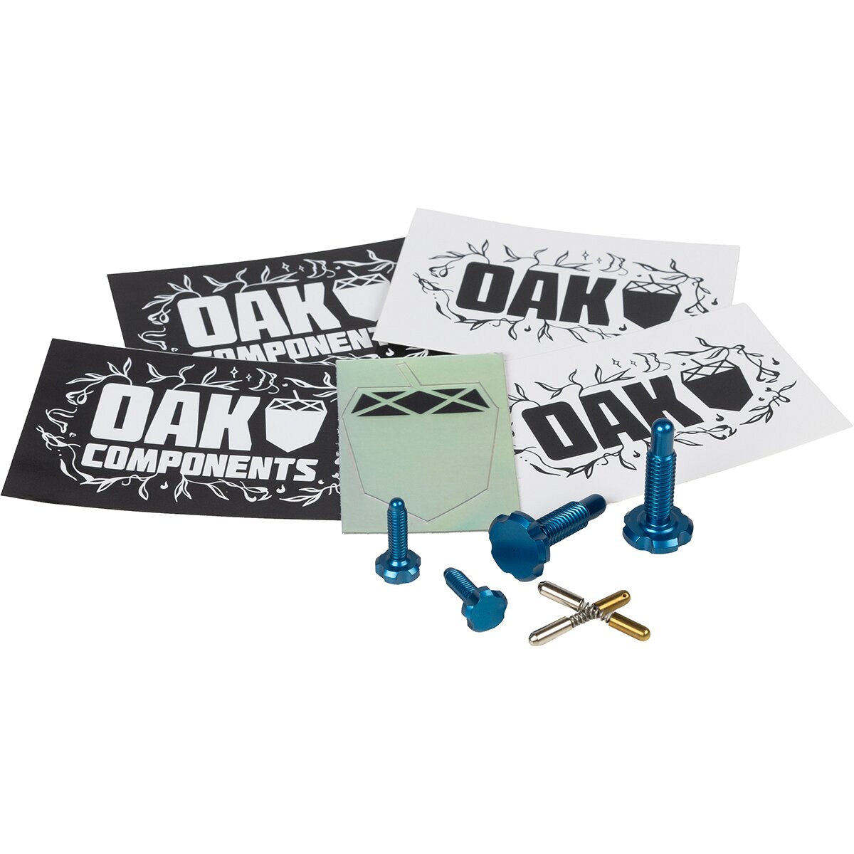 Image of OAK Components RLP Screw Kit (4 pcs) Blue, Fits OAK RLP Brake Lever