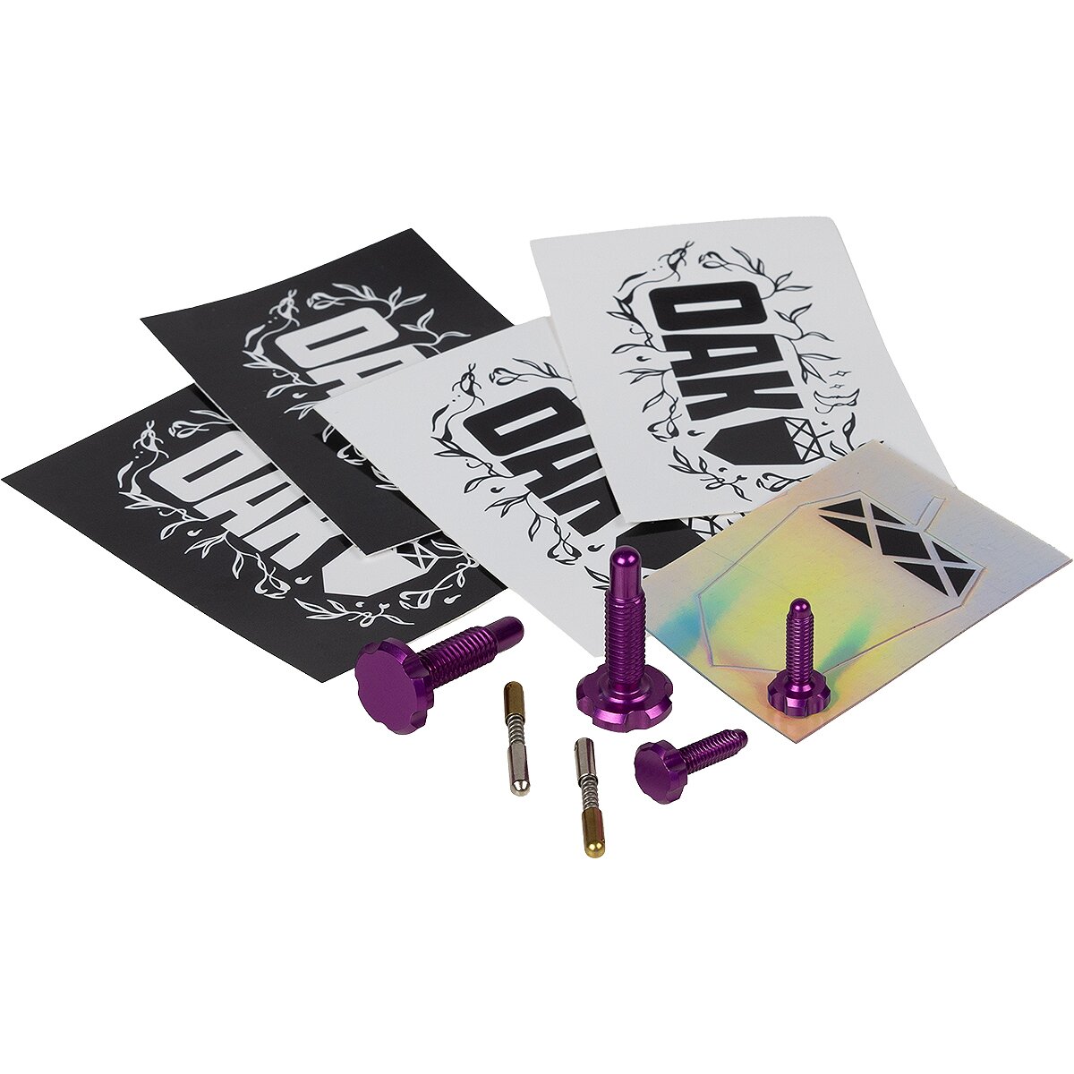 Image of OAK Components RLP Screw Kit (4 pcs) Purple, Fits OAK RLP Brake Lever
