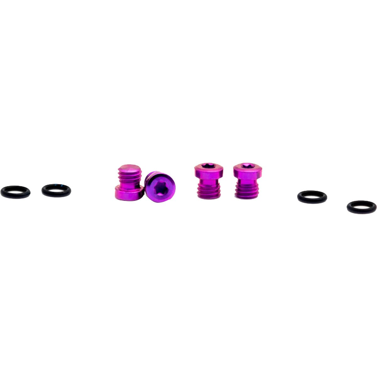 Image of OAK Components Titanium Screw Set (4 pcs) Purple, SRAM Bleedport DOT