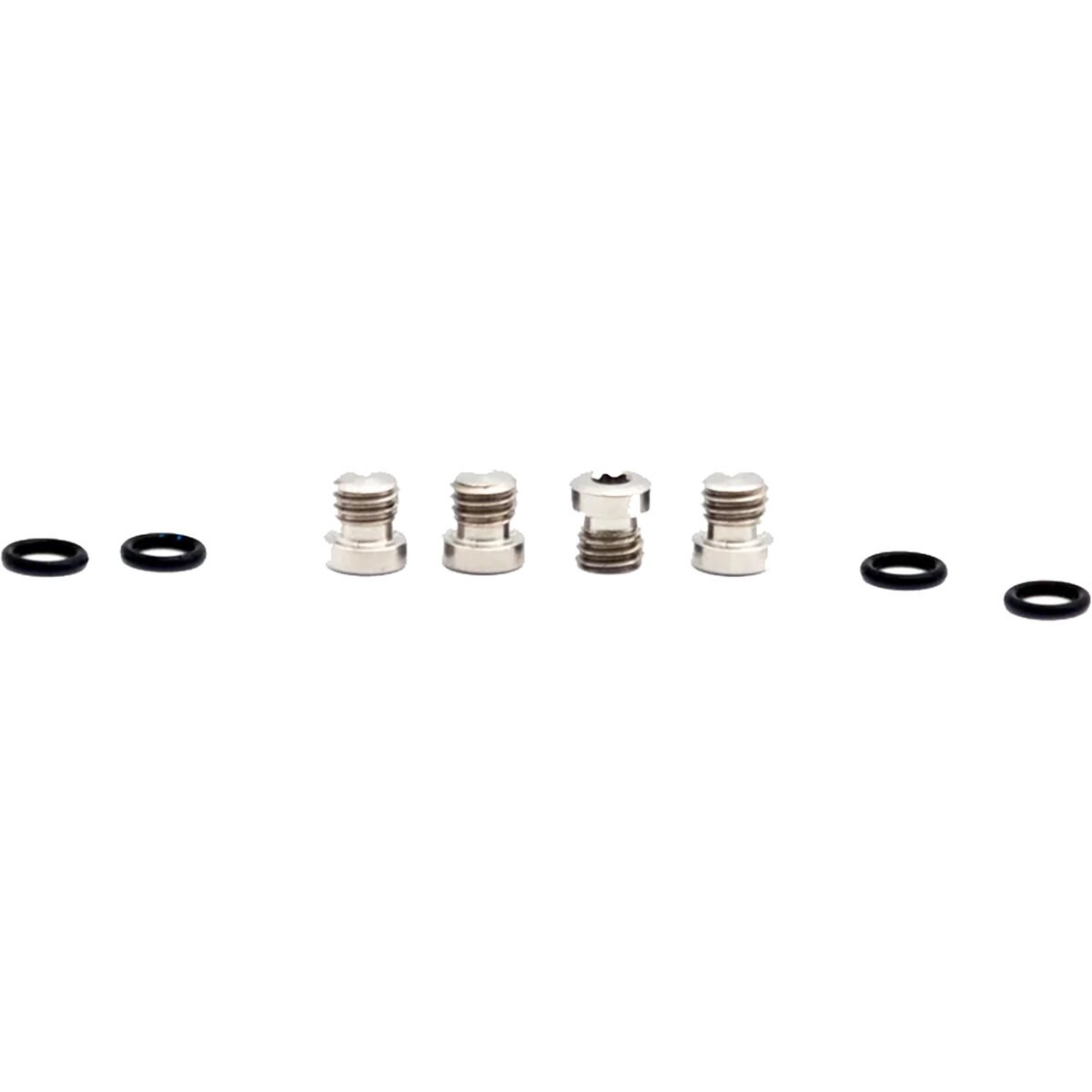 Image of OAK Components Titanium Screw Set (4 pcs) Raw, SRAM Bleedport Mineral Oil