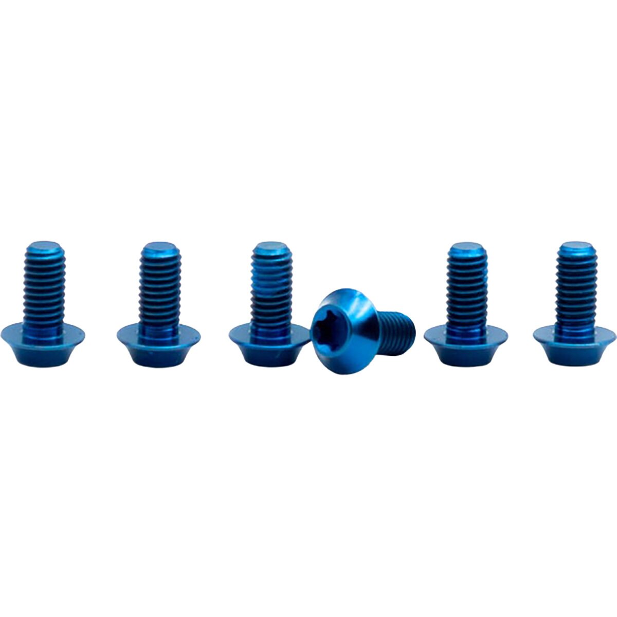 Image of OAK Components Titanium Screw Set (6 pcs) Blue, M5x10 for Brake Disc