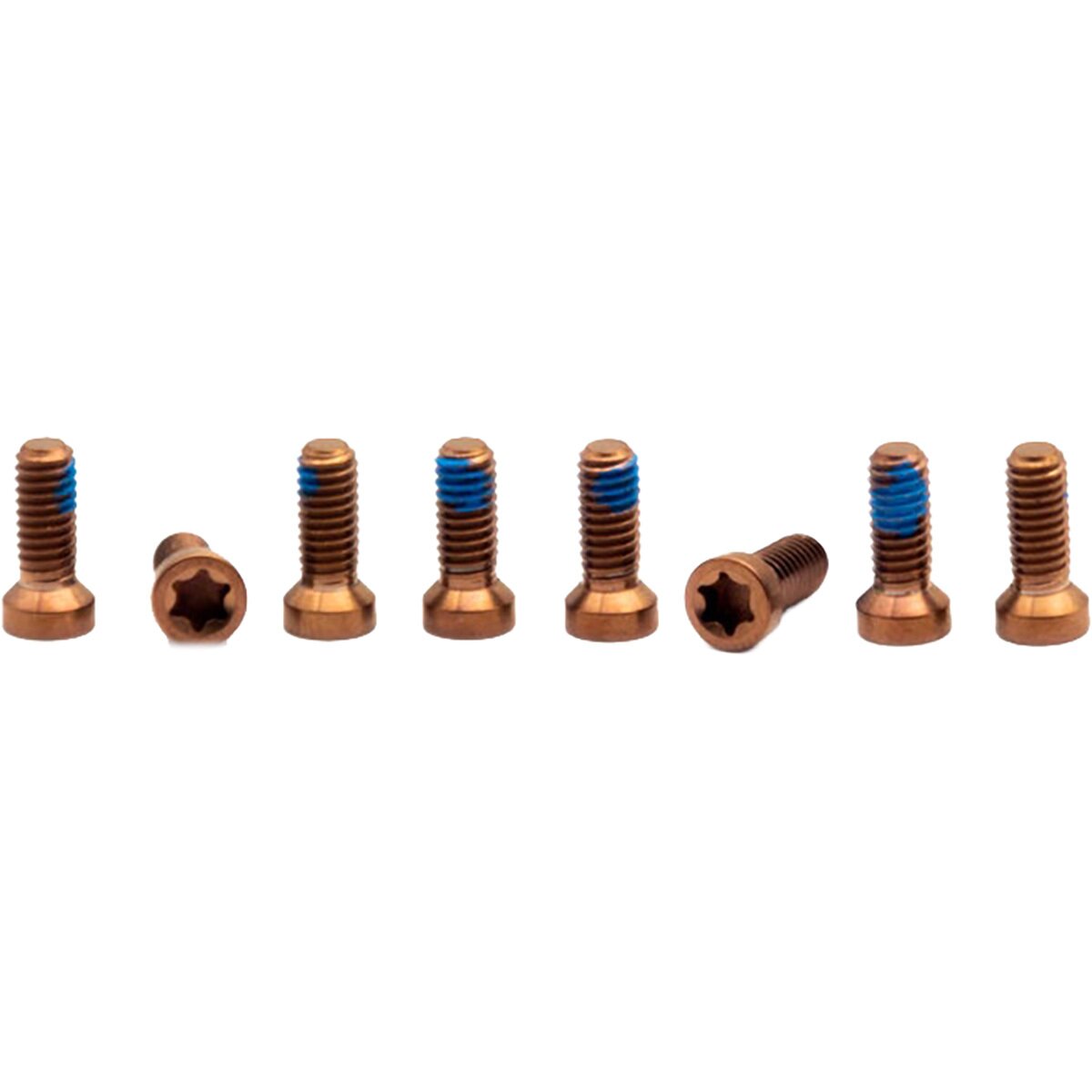 Image of OAK Components Titanium Screw Set (8 pcs) Copper, M4x9 for 8-Bolt Chainring Assembly
