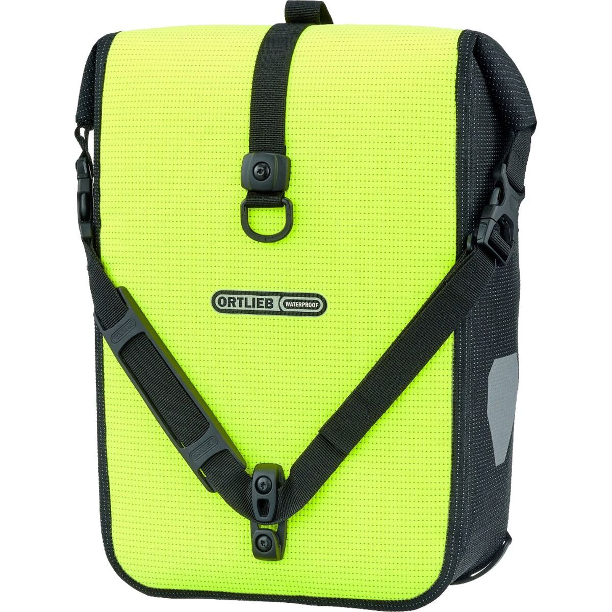 Image of Ortlieb Sport-Roller High-Vis Pannier - Single Neon Yellow/Reflective Black, 14.5L