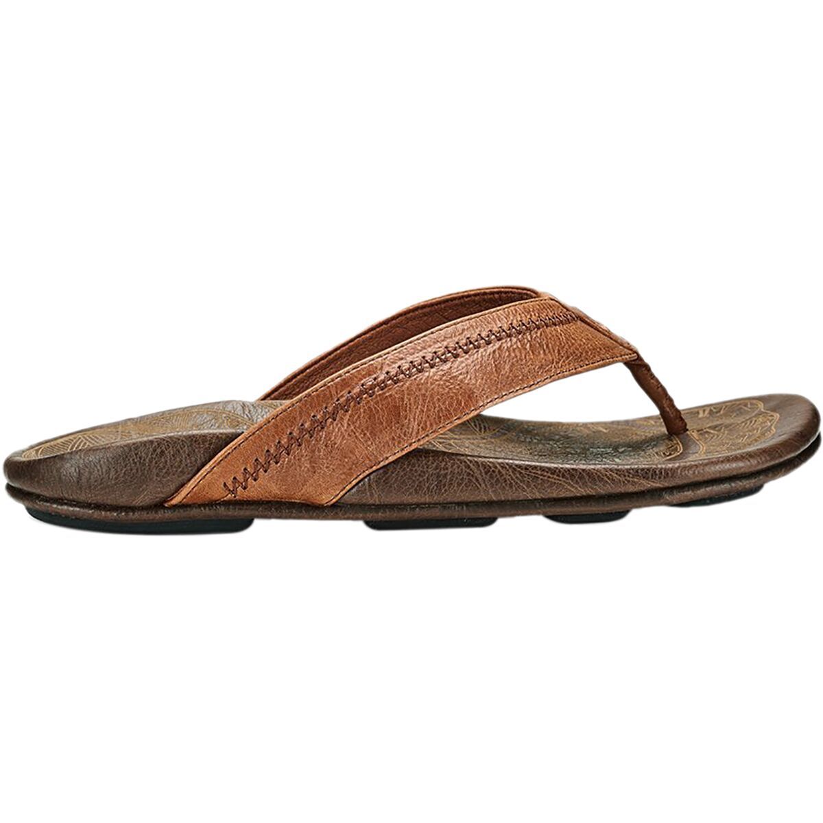 Image of Olukai Hiapo Flip Flop - Men's Rum/Dark Wood, 9.0