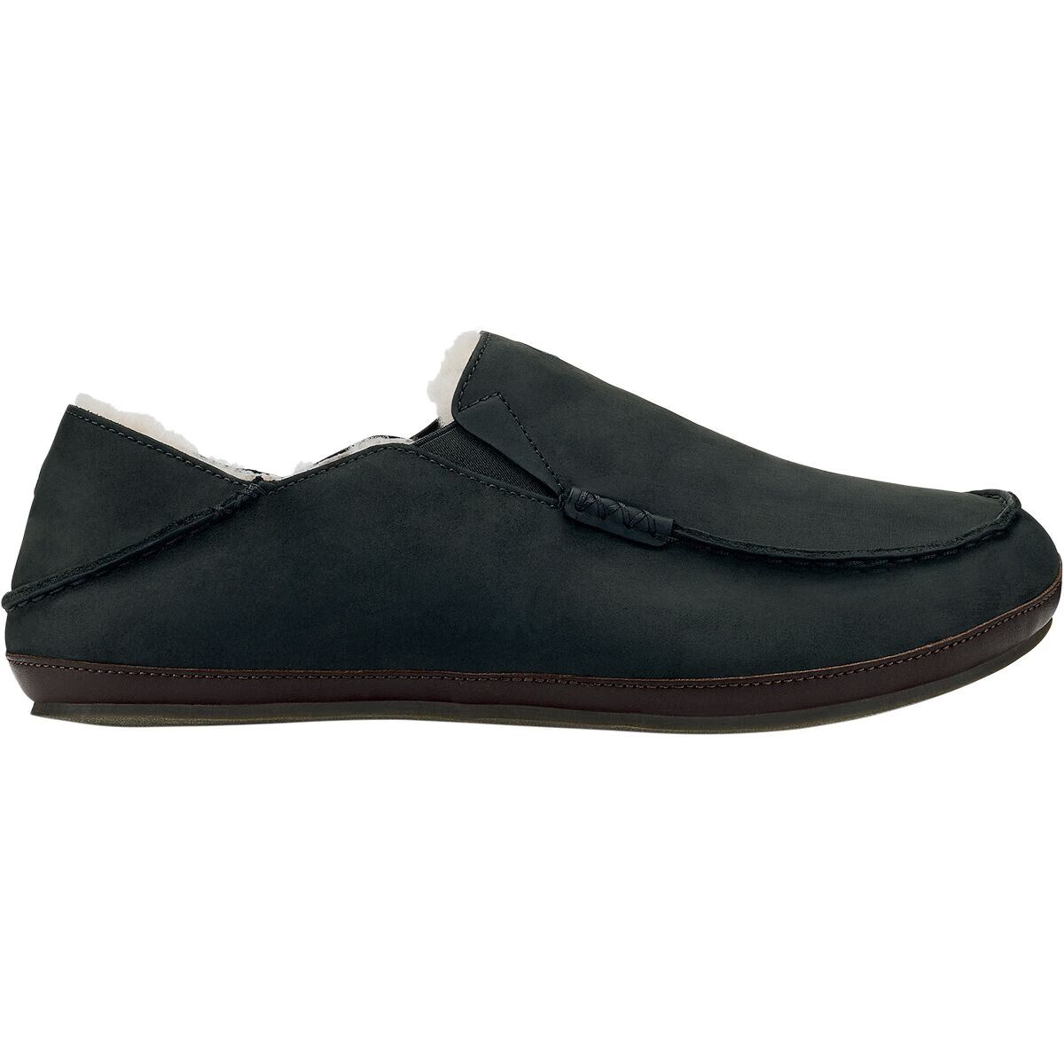Image of Olukai Moloa Slipper - Men's Black/Dark Java, 9.0