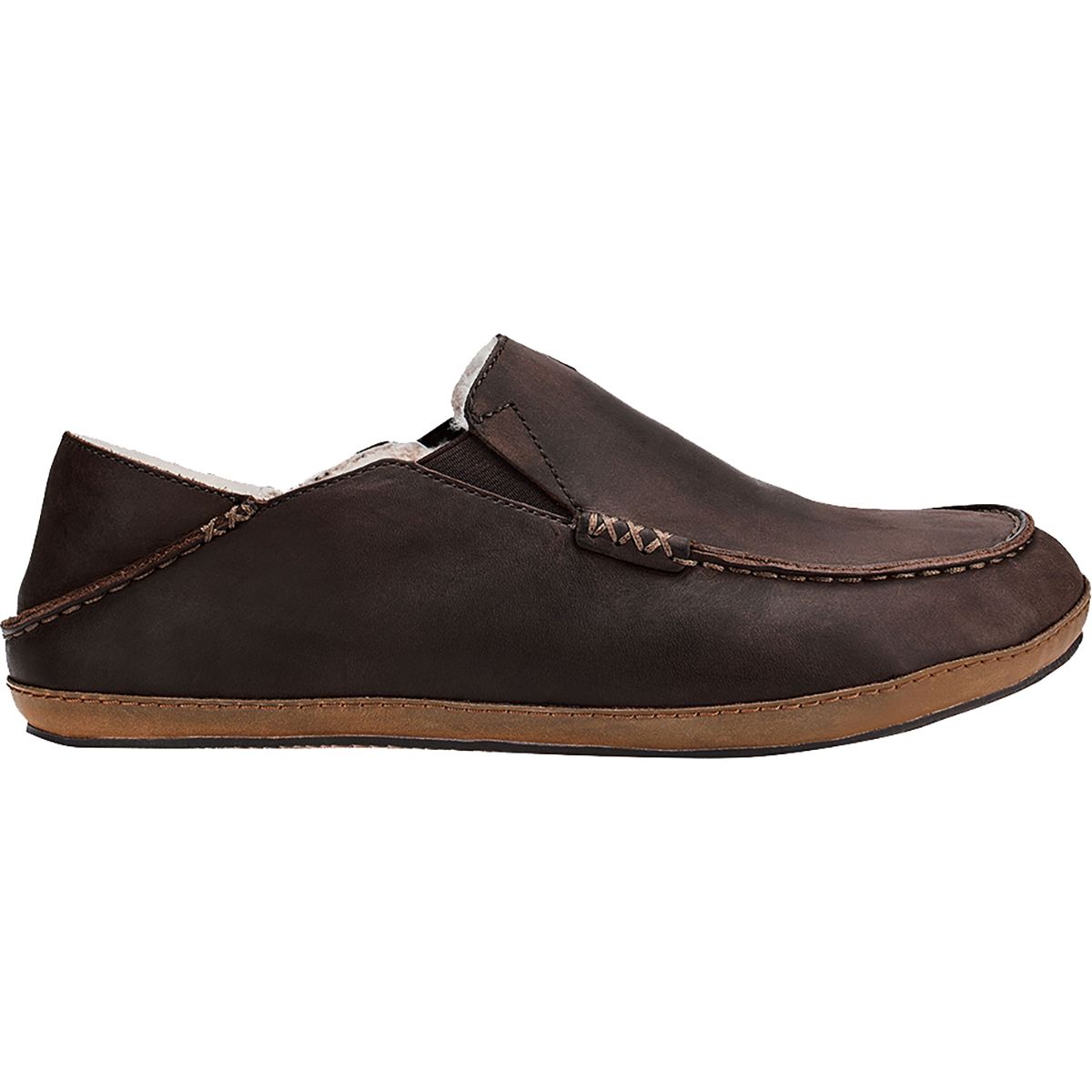 Image of Olukai Moloa Slipper - Men's Dark Wood/Dark Wood, 12.0