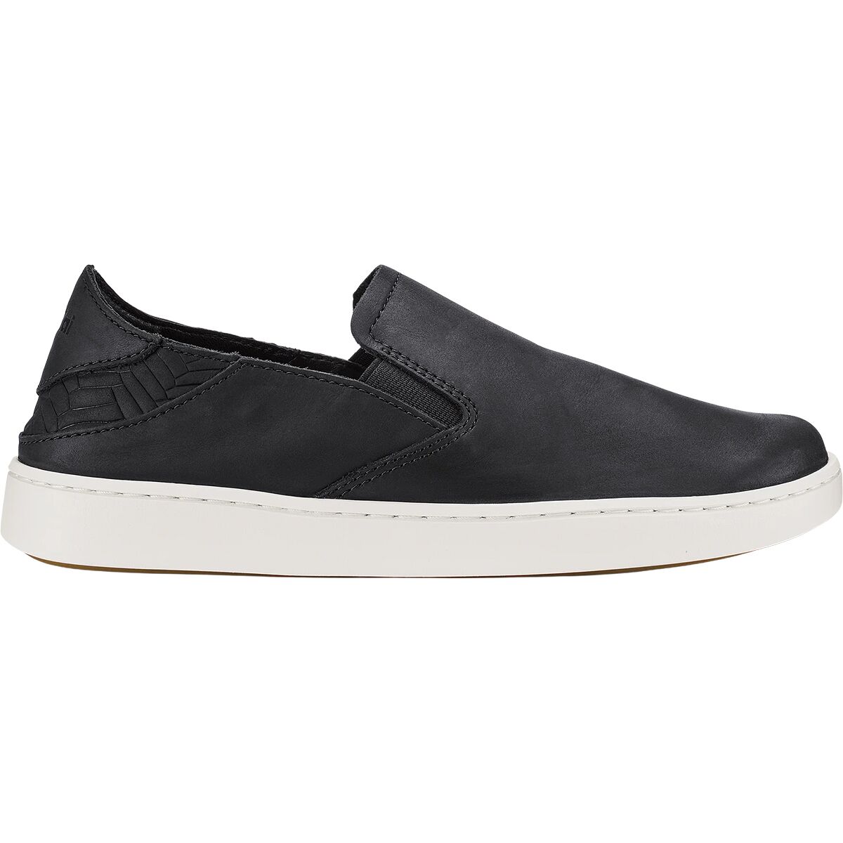 Image of Olukai Pehuea Leather Shoe - Women's Onyx/Onyx, 7.0