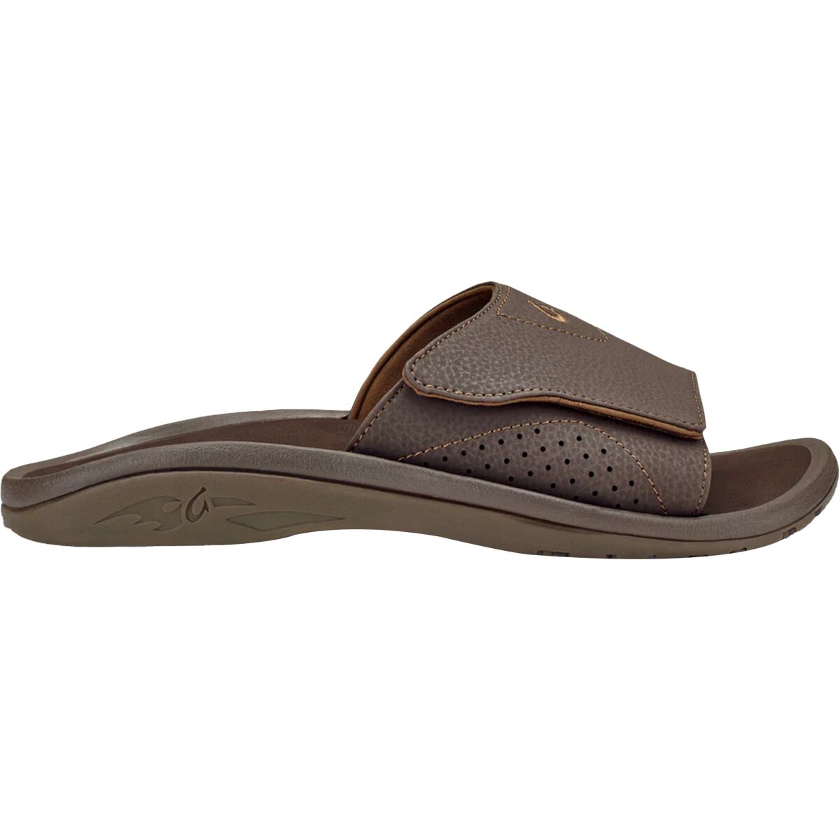 Image of Olukai Nalu Slide Sandal - Men's Dark Java/Dark Java, 14.0