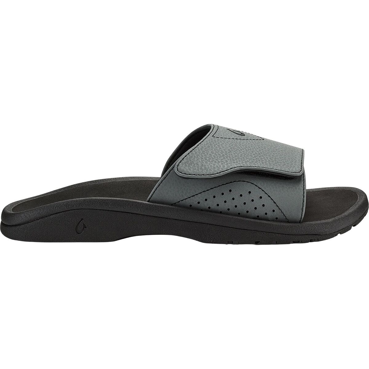 Image of Olukai Nalu Slide Sandal - Men's Rock/Black, 10.0