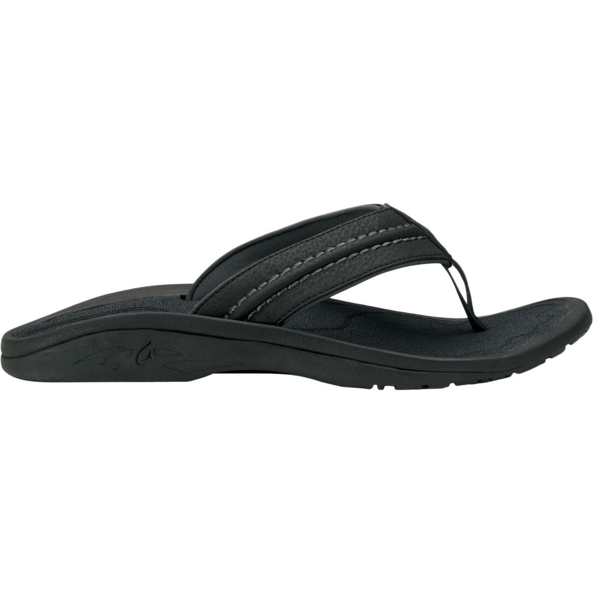Image of Olukai Hokua Flip Flop - Men's Black/Dark Shadow, 10.0