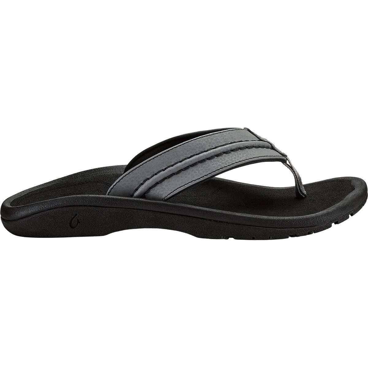 Image of Olukai Hokua Flip Flop - Men's Rock/Black, 9.0