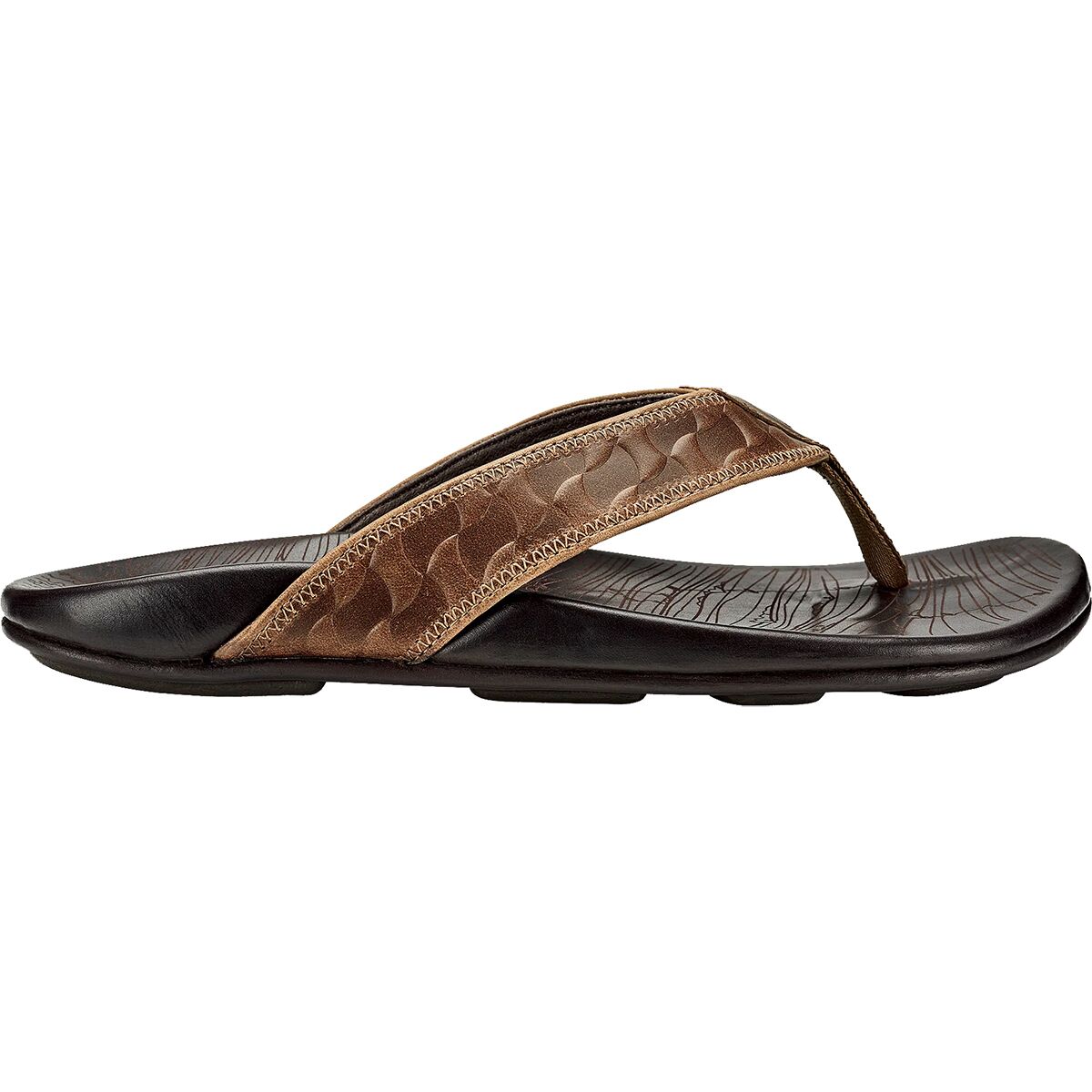 Image of Olukai Hikianalia Flip Flop - Men's Tan/Dark Java, 13.0