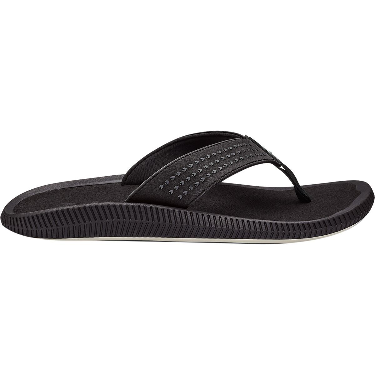 Image of Olukai Ulele Flip Flop - Men's Black/Black, 7.0