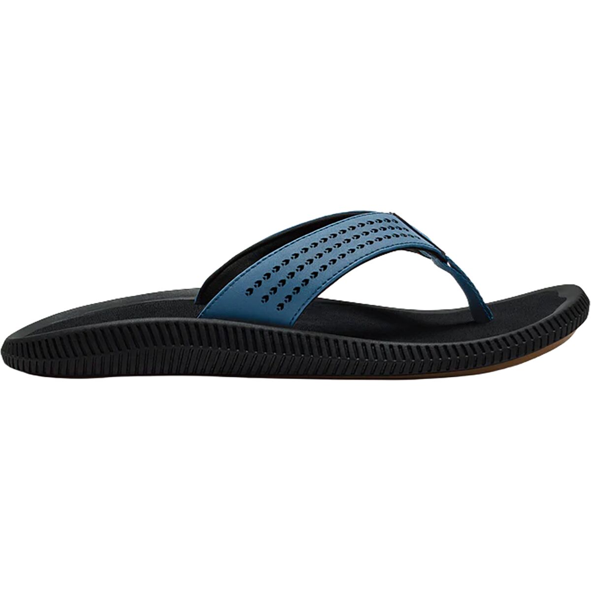 Image of Olukai Ulele Flip Flop - Men's Blue Fog/Lava Rock, 8.0