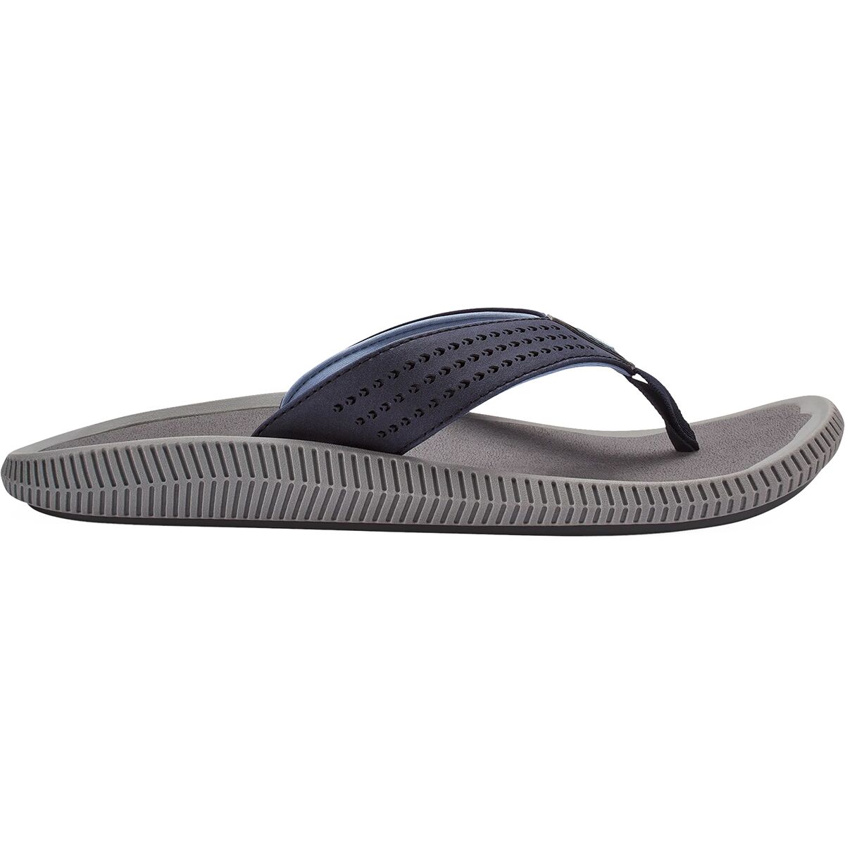 Image of Olukai Ulele Flip Flop - Men's Blue Depth/Charcoal, 12.0