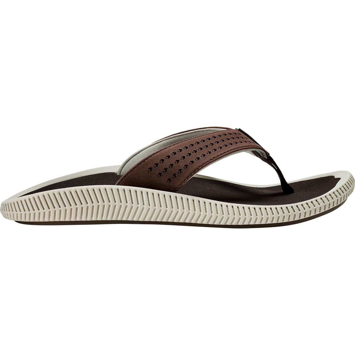 Image of Olukai Ulele Flip Flop - Men's Dark Wood/Dark Wood, 14.0