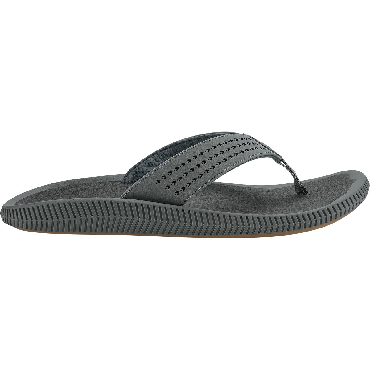 Image of Olukai Ulele Flip Flop - Men's Rock/Rock, 11.0