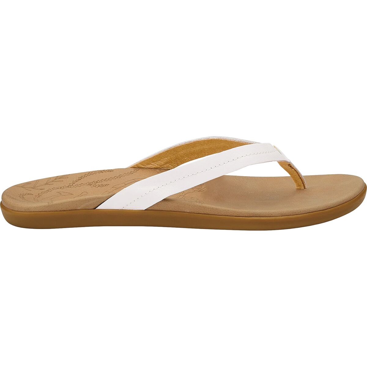 Image of Olukai Honu Flip Flop - Women's Bright White/Golden Sand, 11.0