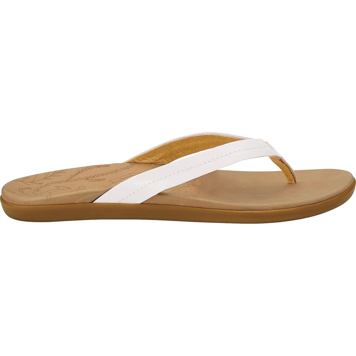 Image of Olukai Honu Flip Flop - Women's Bright White/Golden Sand, 9.0