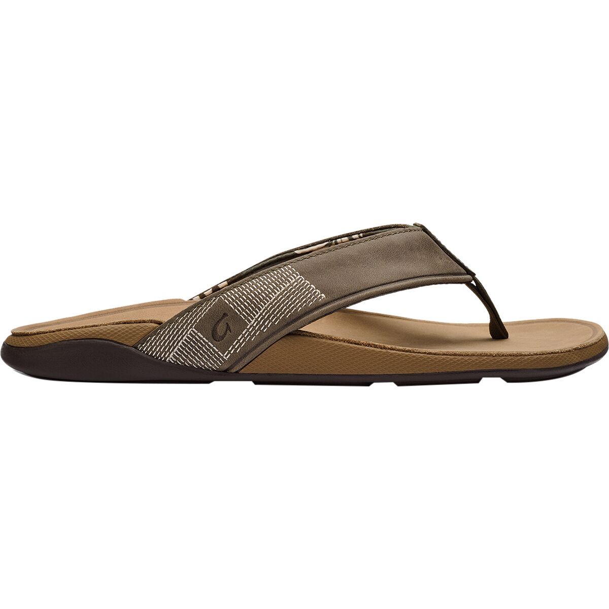 Image of Olukai Tuahine Flip Flop - Men's Hunter/Golden Sand, 15.0