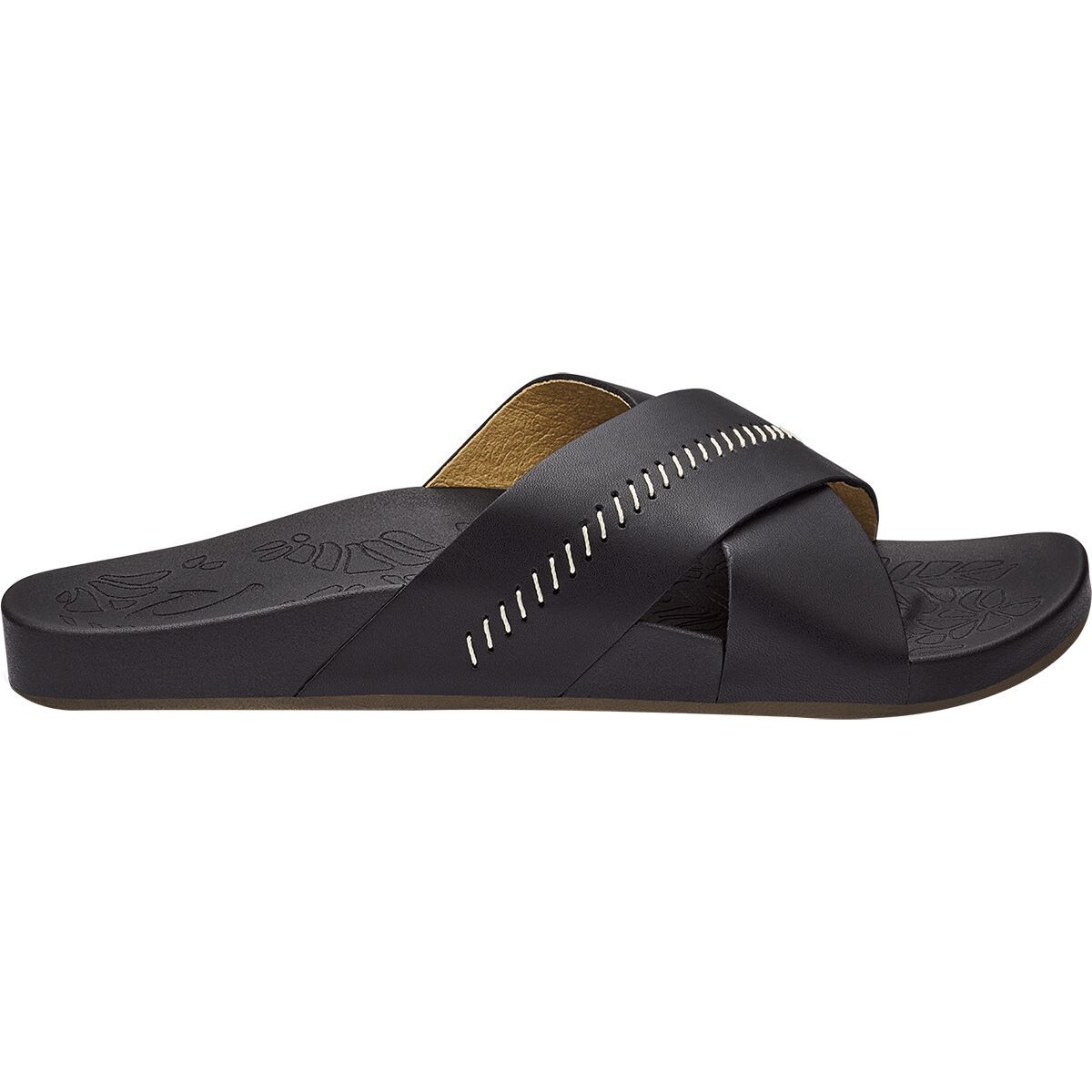 Image of Olukai Kipe'a 'Olu Slide Sandal - Women's Black/Black, 11.0