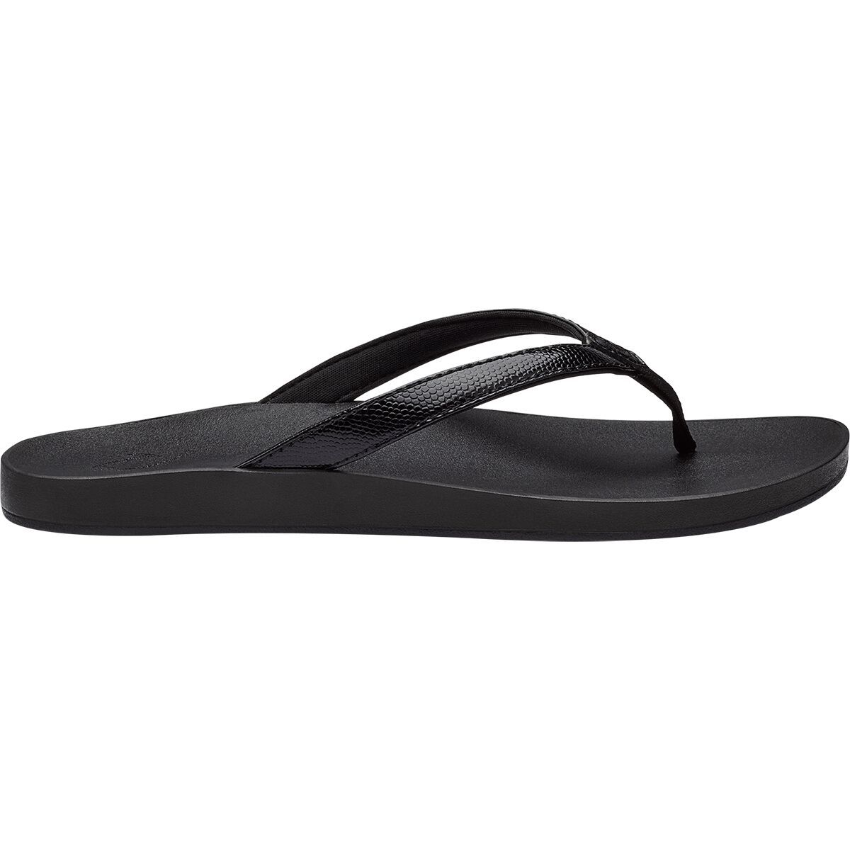Olukai Puawe Flip Flop - Women's Black/Black, 9.0