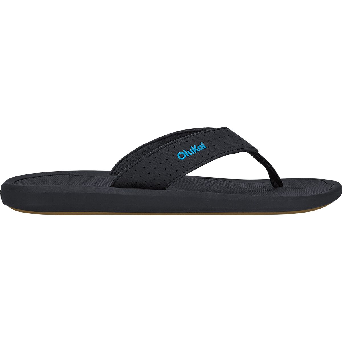 Image of Olukai Ki'i Flip Flop - Men's Lava Rock/Bold Blue, 11.0