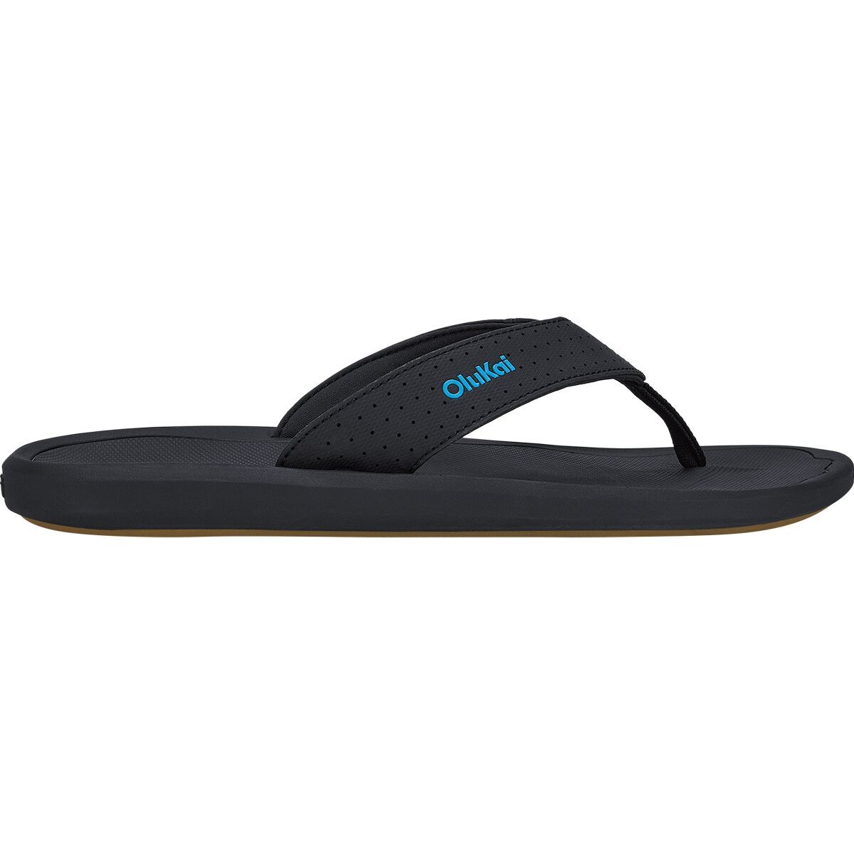 Image of Olukai Ki'i Flip Flop - Men's Lava Rock/Bold Blue, 14.0