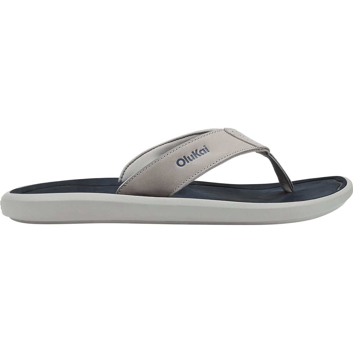Image of Olukai Pili Flip Flop - Men's Ash/Mood Indigo, 11.0