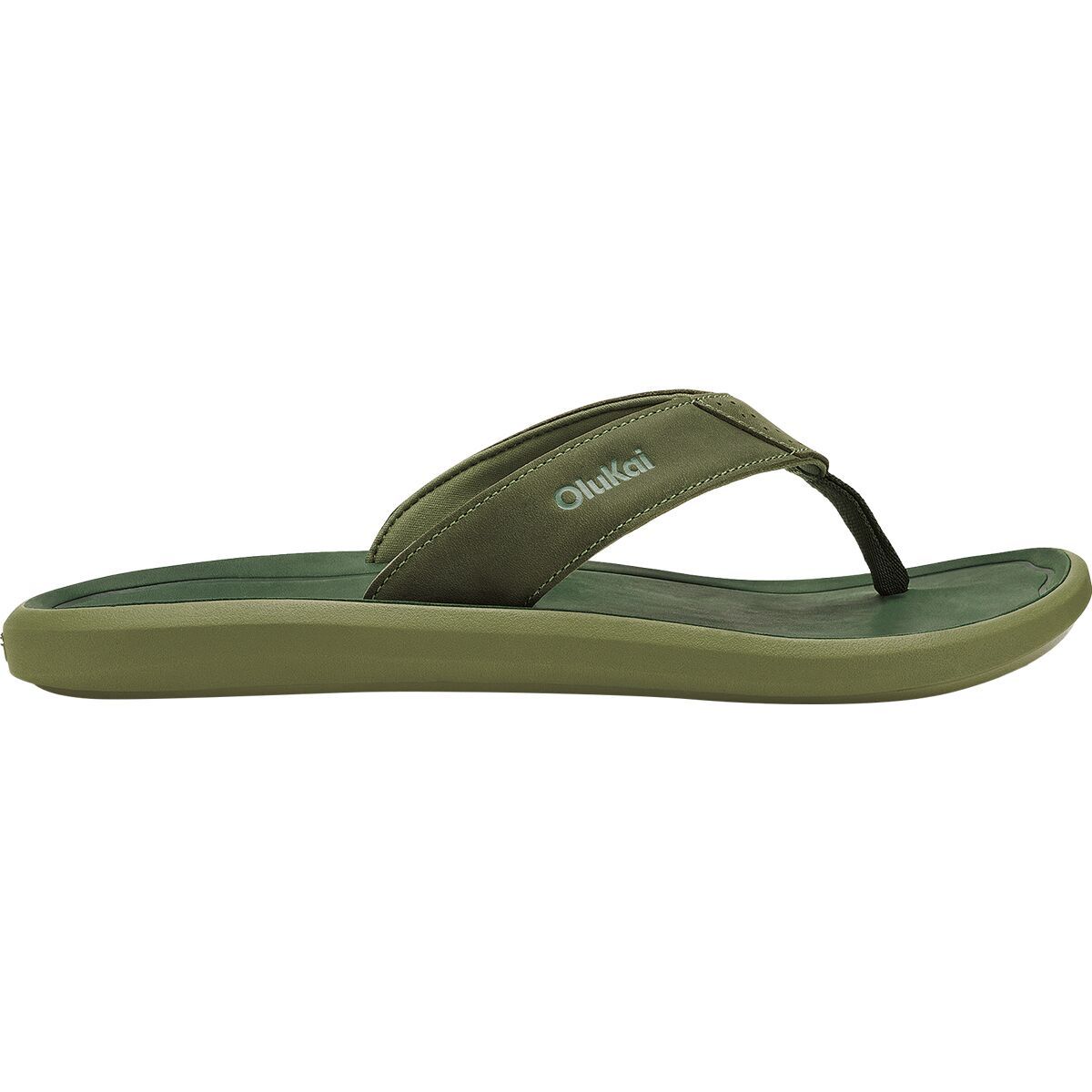 Image of Olukai Pili Flip Flop - Men's Desert Moss/Deep Green, 13.0